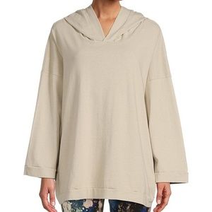 NWT Bryn Walker Frank Cotton Knit High V-Neck Long Sleeve Hoodie XL